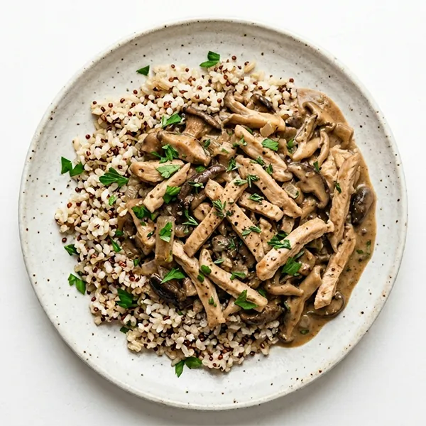 Wild Mushroom Chicken Stroganoff With Quinoa Rice Mix